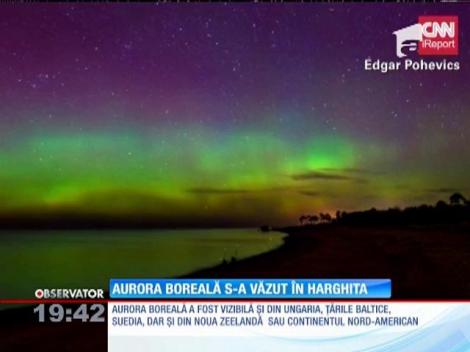Aurora boreală s-a văzut în Harghita