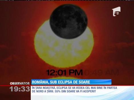 Vineri, eclipsă parţială de soare în România