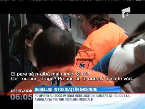 Bebeluși intoxicați în incendiu