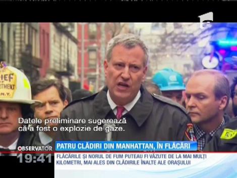 O explozie urmată de un incendiu deosebit de puternic a distrus mai multe clădiri în Manhattan
