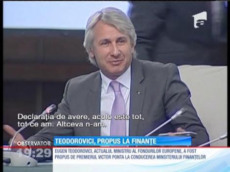 Eugen Teodorovici va fi şef la Finanţe