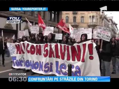 Protest violent la Torino