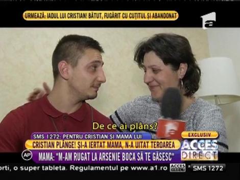 După 17 ani, Cristian s-a întors la mama care l-a părăsit