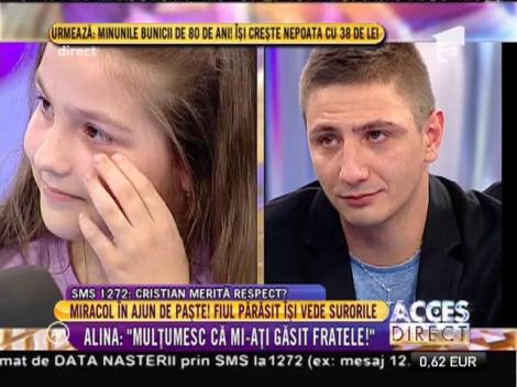 Mezina familie, Denisa Cristina, a venit să-și îmbrătişeze fratele