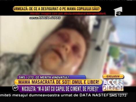 Imagini șocante! Mama masacrată de concubin, monstrul e liber!