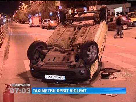Un taximetru în care se aflau un copil şi bunica lui, spulberat de un autoturism de teren