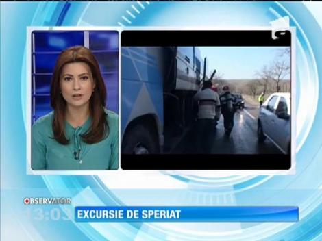 Un autocar plin cu copii a fost cuprins de flăcări