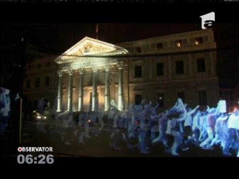 Protest holografic la Madrid