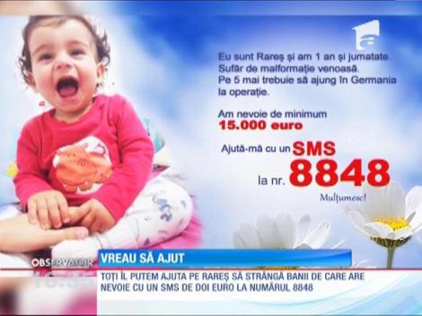 Vreau să ajut! Rareş s-a născut cu mâna stânga prinsă de glezna dreapta