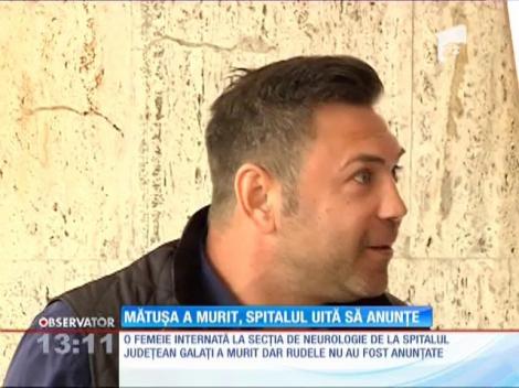 Mătuşa a murit, spitalul uită să anunţe