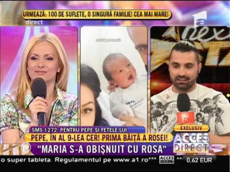 Pepe, în al 9-lea cer! Prima băiță pentru Rosa Alexandra!