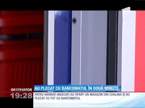 Au plecat cu tot cu ATM-ul dintr-un magazin din Chiajna