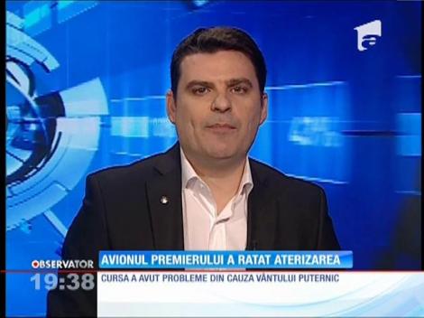 Avionul cu care premierul s-a întors de la Cluj a ratat iniţial aterizarea