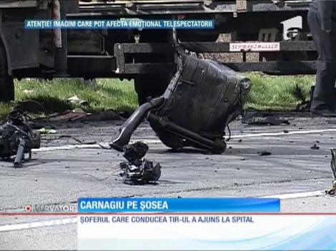 Carnagiu pe o şosea din Braşov