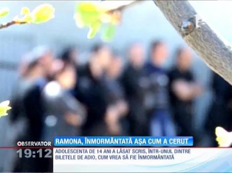 Ramona, fata care s-a sinucis, înmormântată așa cum a cerut