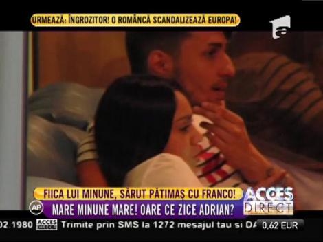 Fiica lui Adrian Minune, sărut pătimaș cu Franco