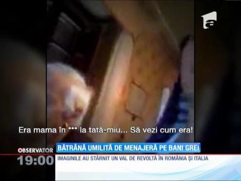O româncă stabilită în Italia s-a filmat în timp ce o înjura pe bătrână!
