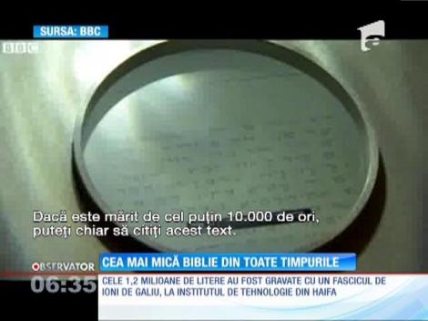 Cea mai mică Biblie din lume este expusă la Ierusalim