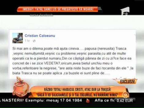 Război total! Cristi de la "Haiducii", atac dur la Simona Traşcă!