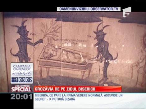 Special! Pictura de groază de pe zidul bisericii