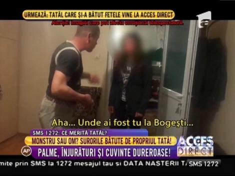 Imagini șocante! Un tată își bate cu sălbăticie fetele!