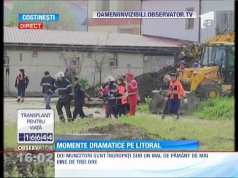 Imagini șocante! Muncitori îngropați de vii în Costineşti