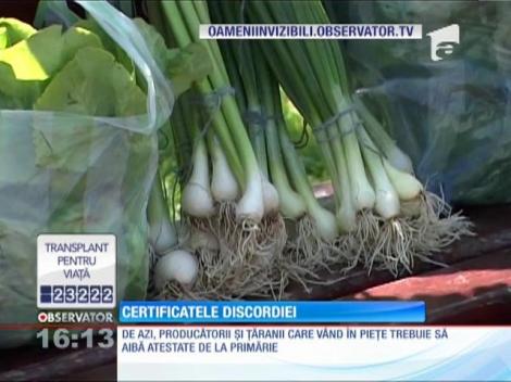 De azi, toţi cei care vând în pieţe trebuie să aibă atestat de producător