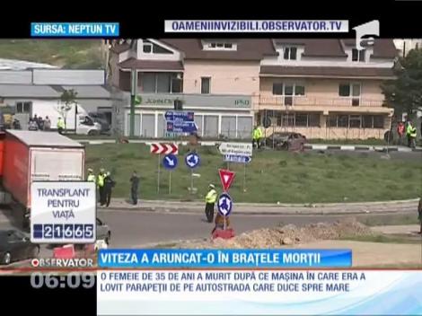 Şoferiţă ucisă după ce a zbura prin parbriz
