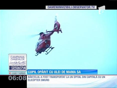 Un copil din Vâlcea a fost opărit cu ulei încins de mama sa