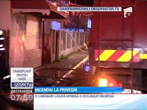 Două bătrâne din oraşul Voluntari, la un pas să ardă de vii