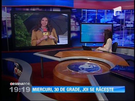 Miercuri vom avea 30 de grade Celsius, iar joi va ploua!
