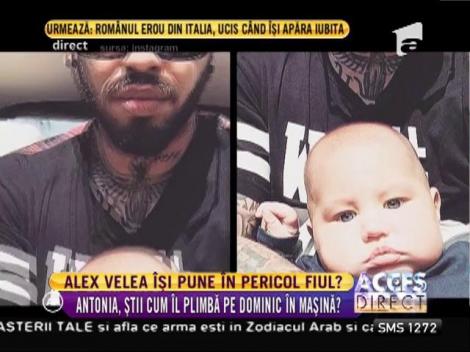 Fanii lui Alex Velea susţin că acesta îşi pune copilul în pericol
