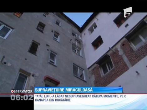 Supravieţuire miraculoasă, după ce a căzut de la etajul 3