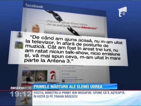 Primele mărturii ale Elenei Udrea