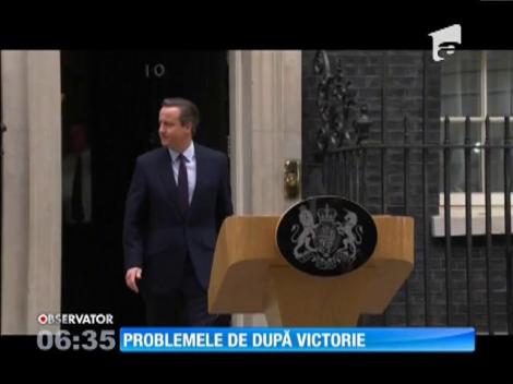 David Cameron, problemele după victoria în alegeri