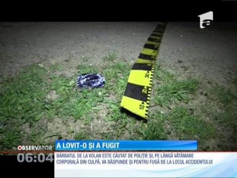 A lovit-o cu mașina și a fugit!