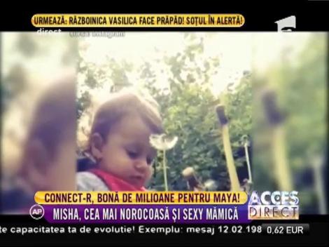 Imagini adorabile! Mama în turneu, tata, ajutor la greu! Connect-R face pe bona pentru Maya