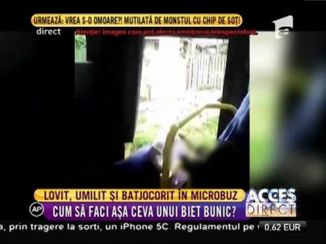 Şocant! Bătrân umilit şi chinuit într-un microbuz