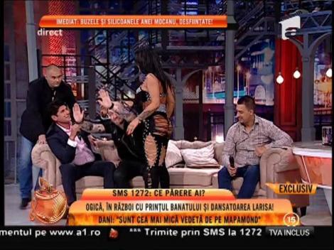 Incident ŞOCANT la "Un show păcătos": Ogică a primit un TELEFON în CAP, în DIRECT