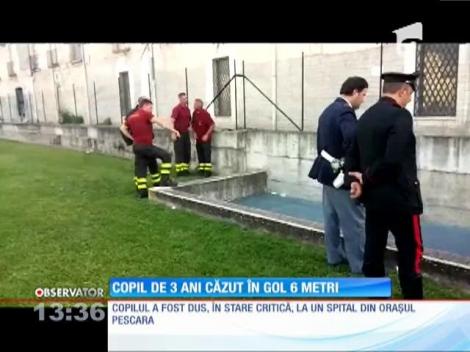 Copil de 3 ani căzut în gol
