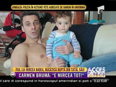 Cu cât crește, cu atât seamănă mai bine! La un an, fiul lui Badea este bucățică ruptă din tatăl său. Carmen Brumă: "E Mircea tot!"