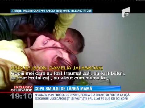Imagini șocante! Copii smulși de lângă o mamă româncă stabilită în Finlanda