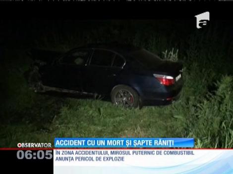 Accident cu un mort și șapte răniți