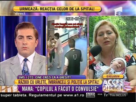Marcela Chira, mama implicată în scandalul de la Spitalul Marie Curie: "Copilul a făcut convulsie"