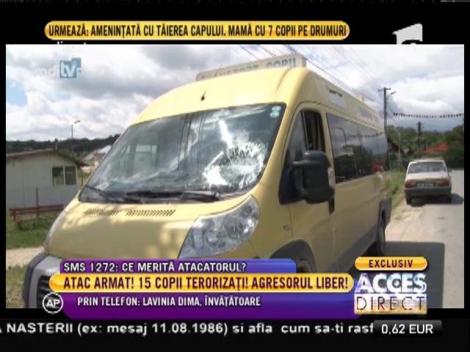 Microbuz școlar atacat cu furca! Lavinia Dima, învățătoare: "Ne-a urmărit până într-o curte!"