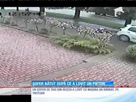 Un taximetrist băut a lovit un bătrân, pe un trotuar din Reşiţa