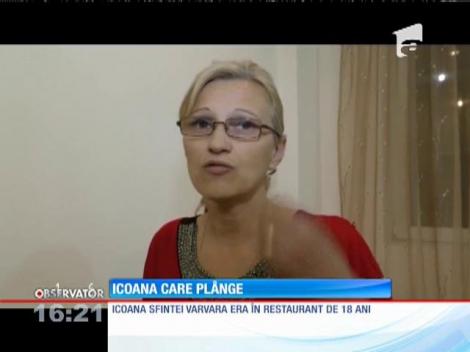 O nouă minune! Icoana din lemn a Sfintei Varvara, din Straja, a plâns