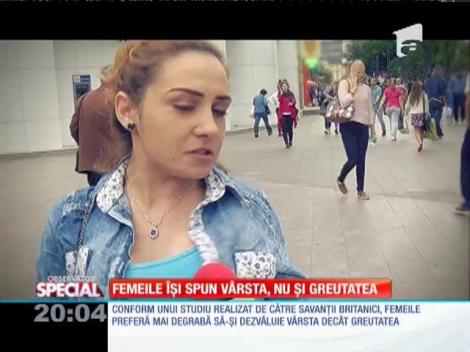 SPECIAL! Femeile &icirc;şi spun v&acirc;rsta, nu şi greutatea