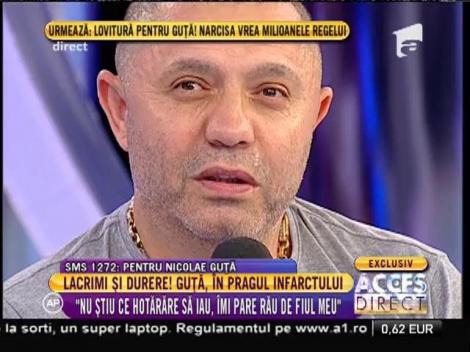 Nicolae Guţă plânge ca un copil: ”Mă simt penibil”