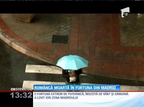 Româncă moartă în furtuna din Madrid